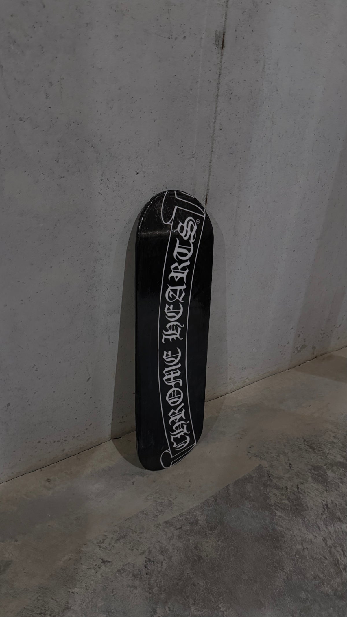 black and white skateboard deck