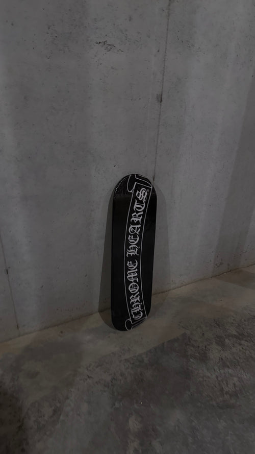 black and white skateboard deck
