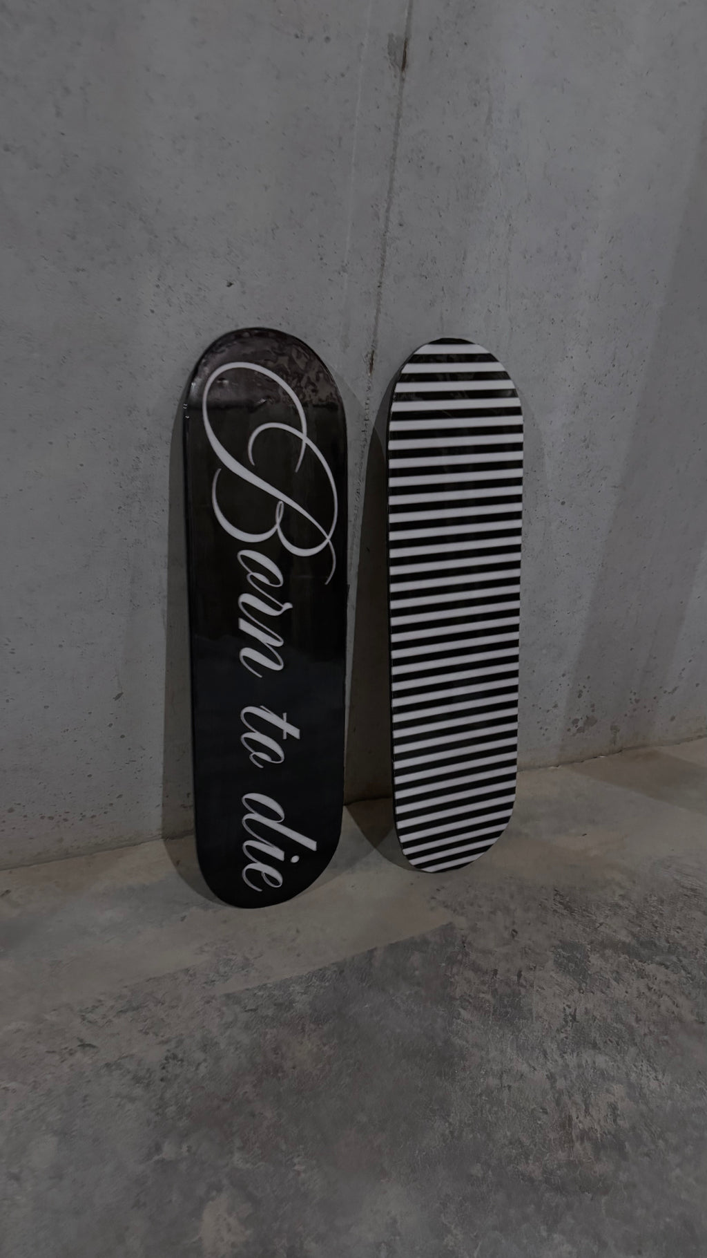 cursive & stripes skateboard deck set