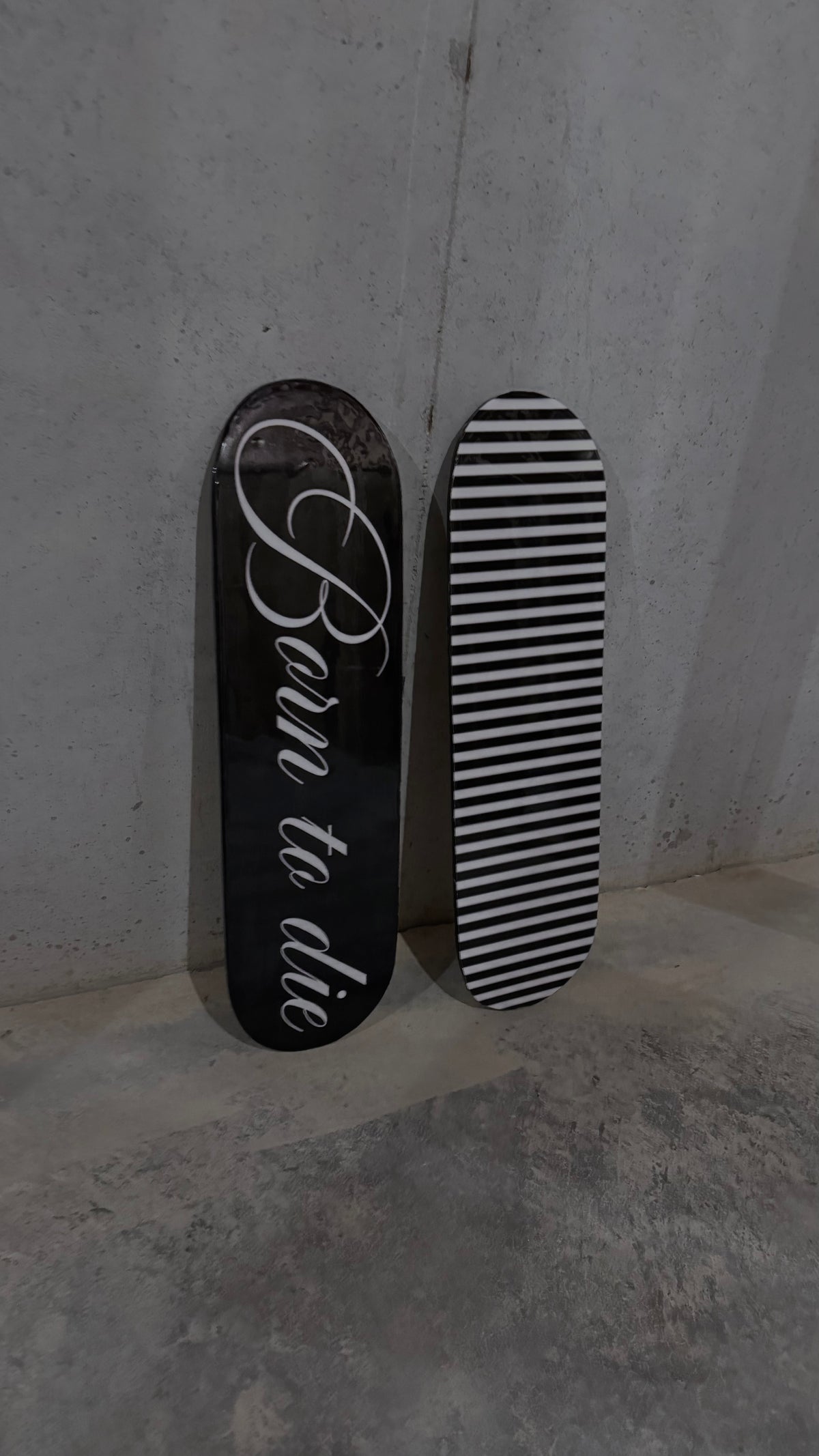 cursive & stripes skateboard deck set