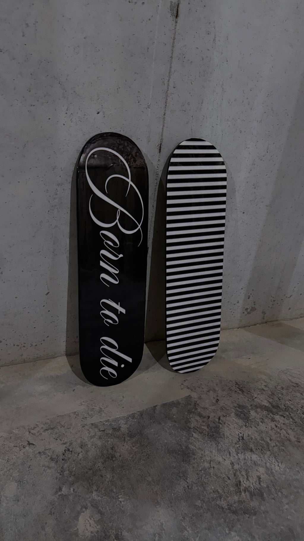 cursive & stripes skateboard deck set