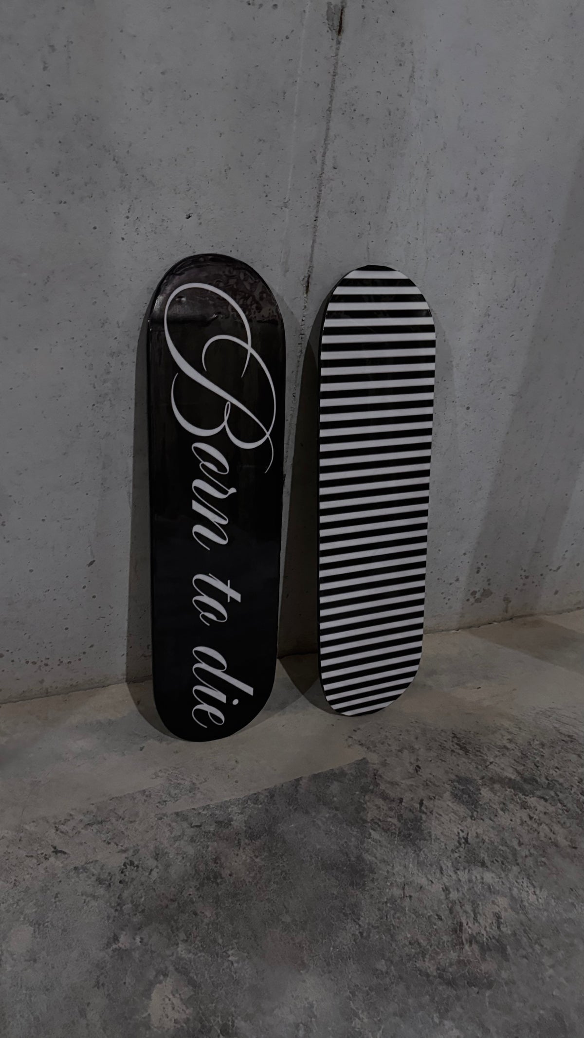 cursive & stripes skateboard deck set