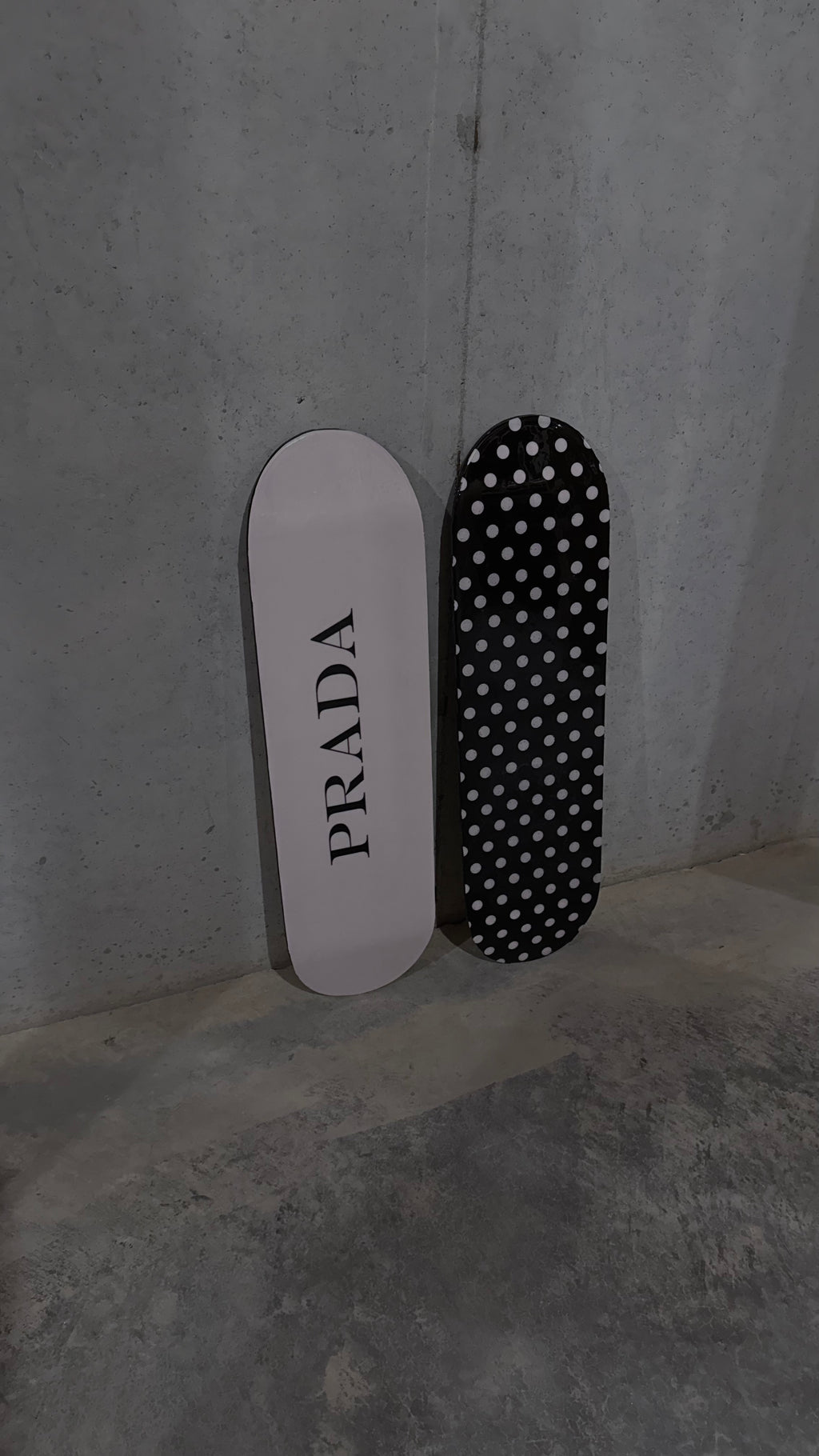 black and pink skateboard deck set
