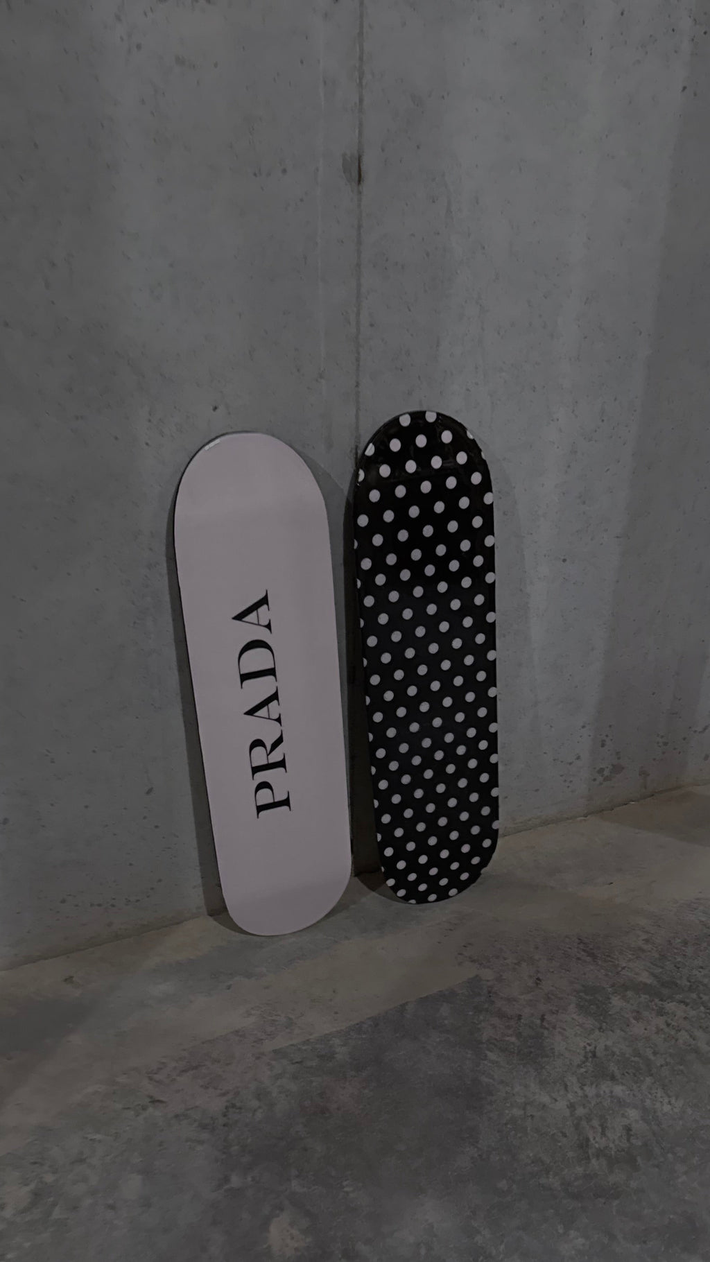 black and pink skateboard deck set