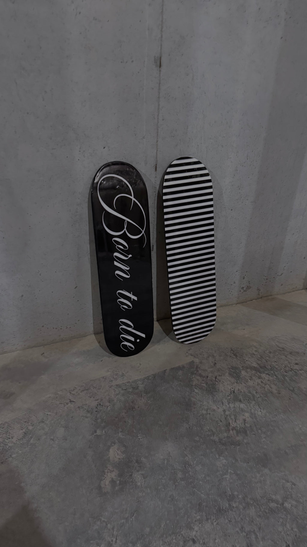 cursive & stripes skateboard deck set