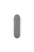 black and white striped skateboard deck