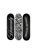 “HEAVENLY” + zebra print + chrome hearts skateboard deck set