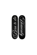 cursive text skateboard deck set