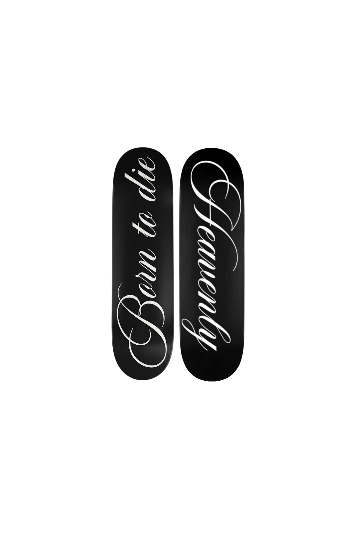cursive text skateboard deck set